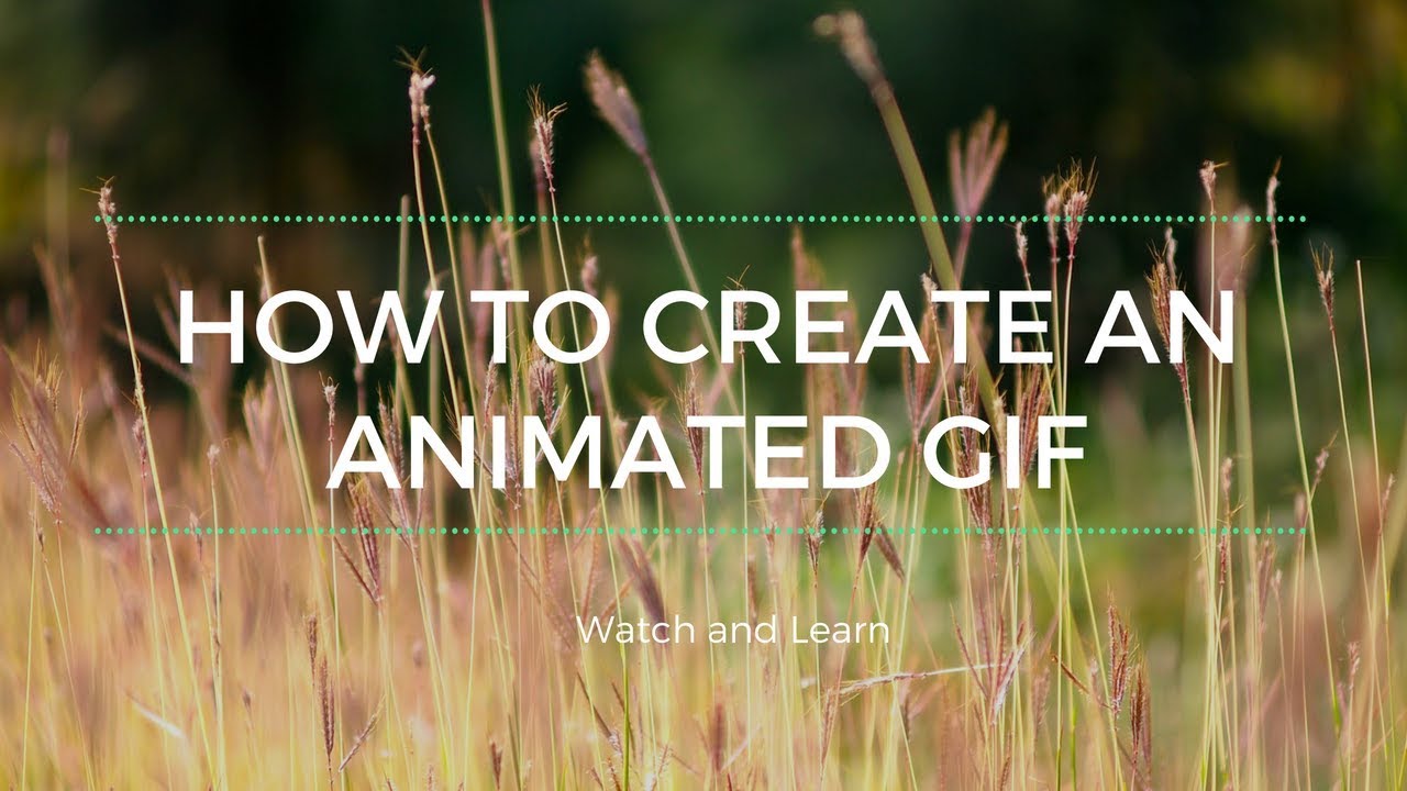 How to Create an Animated GIF - YouTube