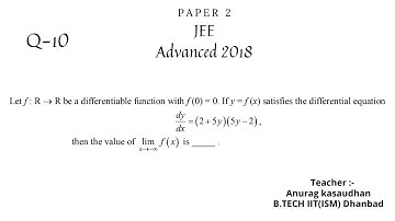 JEE Advanced 2018 Math Paper 2 (Q 10) solution | IIT JEE Maths | #jeeadvanced2018 #projecteducation