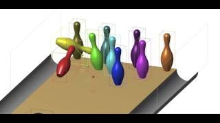 Bowling pin collision demo