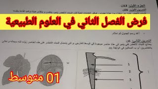 فرض الفصل الثاني في العلوم الطبيعية السنة الأولى متوسط 2024