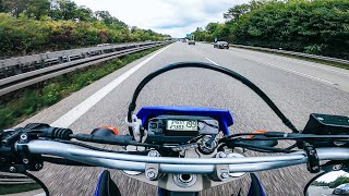 Yamaha WR 250X Supermoto Topspeed auf der Autobahn