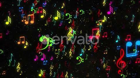 Music Note Symbols Background - 4K - Stock Video