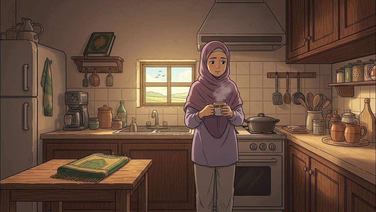 Quiet Muslimah Morning in the Countryside|Prayer,Tea & soft Family Moments|Gihbli studio 