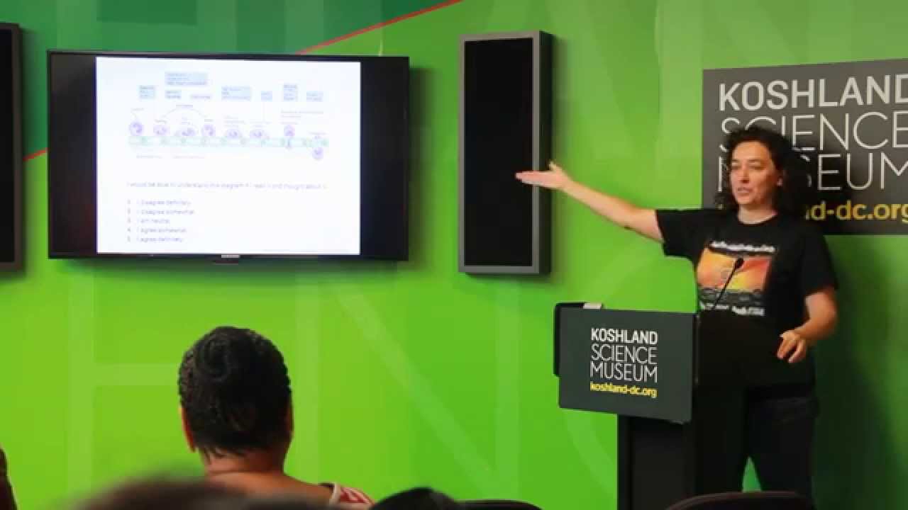 Melanie Stegman presents learning with video games at Koshland Science Museum