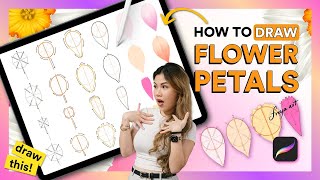 How to Draw Flower Petals - Easy Procreate Flower Drawing Tutorial 🖌️🌼 screenshot 5