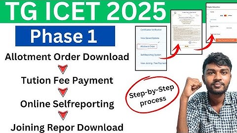 ts icet seat allotment 2025 ( Selfreporting & Joining report ) | icet seat allotment 2025 in telugu