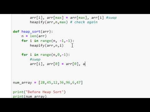 Heap Sort in Python using Jupyter Notebook