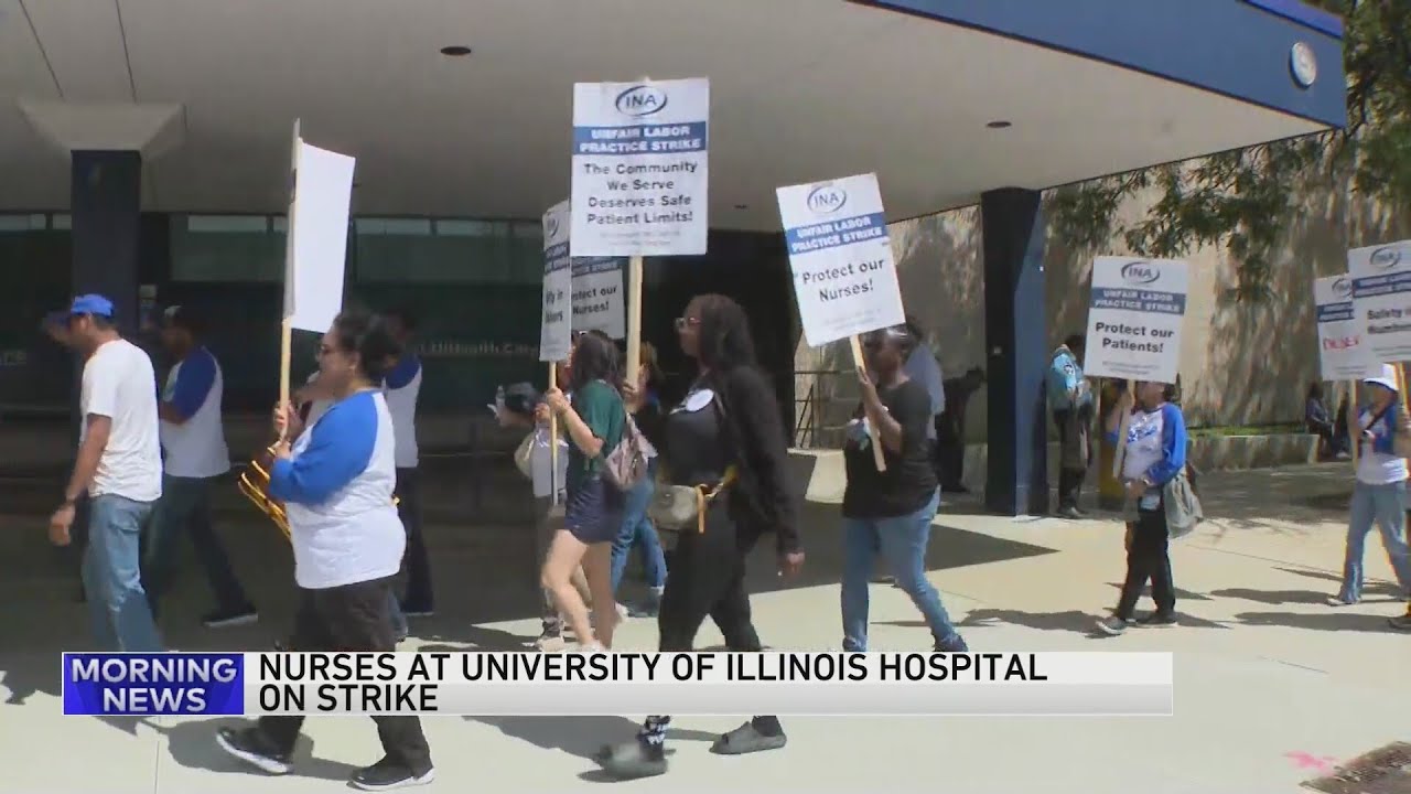 University of Illinois nurses on strike at UI Health in Chicago
