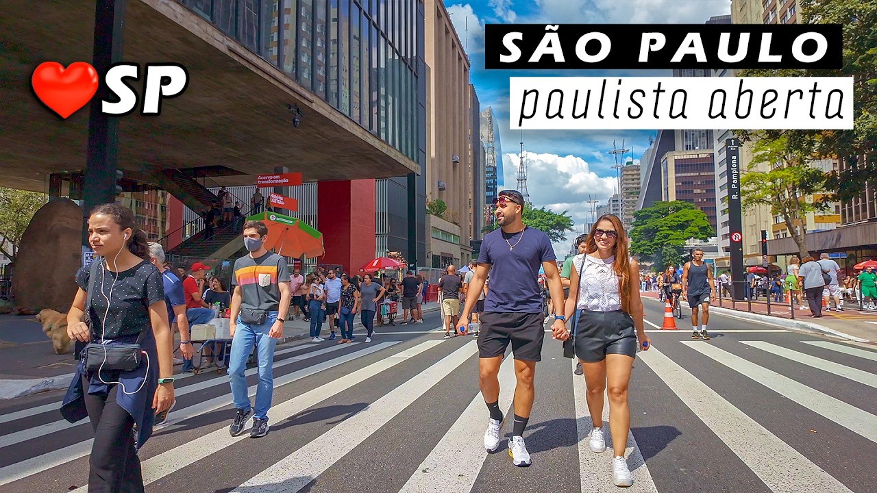 🇧🇷 Walking on Sunday on Paulista Avenue — São Paulo, Brazil — 2025 【 4K UHD 】