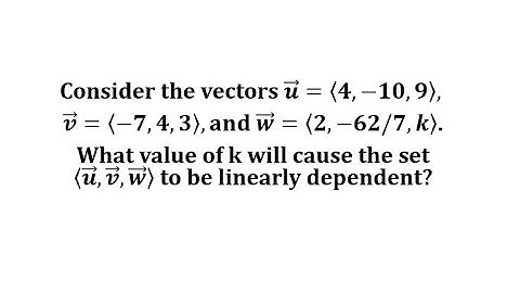 Determine Unknown Component of a 3rd Vector in R3 To Make the Set Dependent
