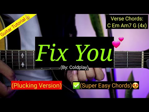 Fix You - Coldplay (Plucking Version) |Guitar Tutorial