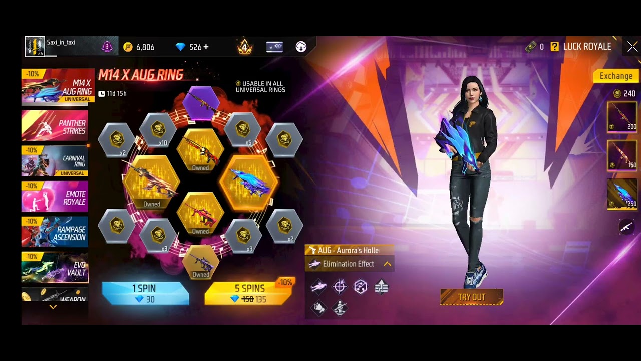 M14 X Aug Ring event free fire