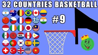Basketball Marble Race with 32 Countries #9 \\ Marble Race King