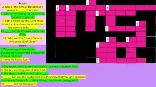 Animated Female Protagonist Crossword Puzzled