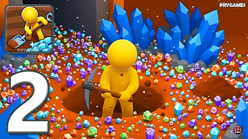 Dig World - Gameplay Walkthrough Part 2 - Stickman Dig Deep Hole (Android, iOS)