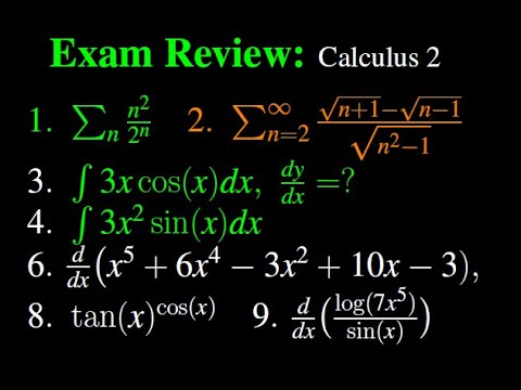 Final Exam Review : Calculus 2 Part 8 - YouTube