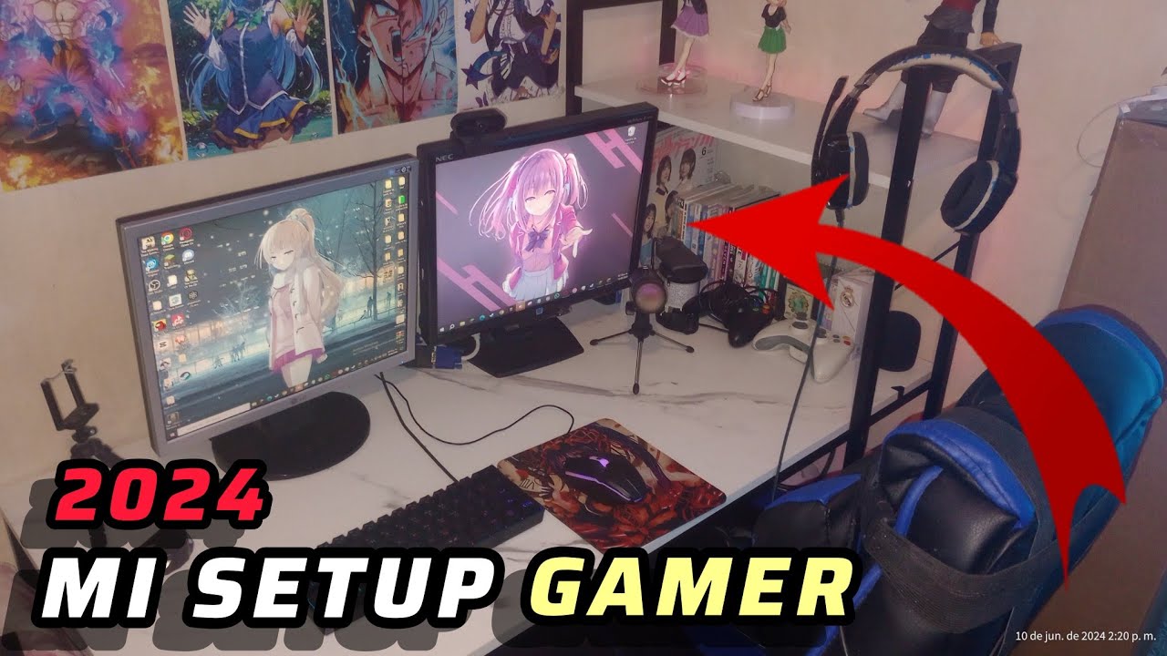 MI SETUP GAMER siendo YOUTUBER de ANIME !!! || TOUR ROOM 2024 😱🎮 - YouTube