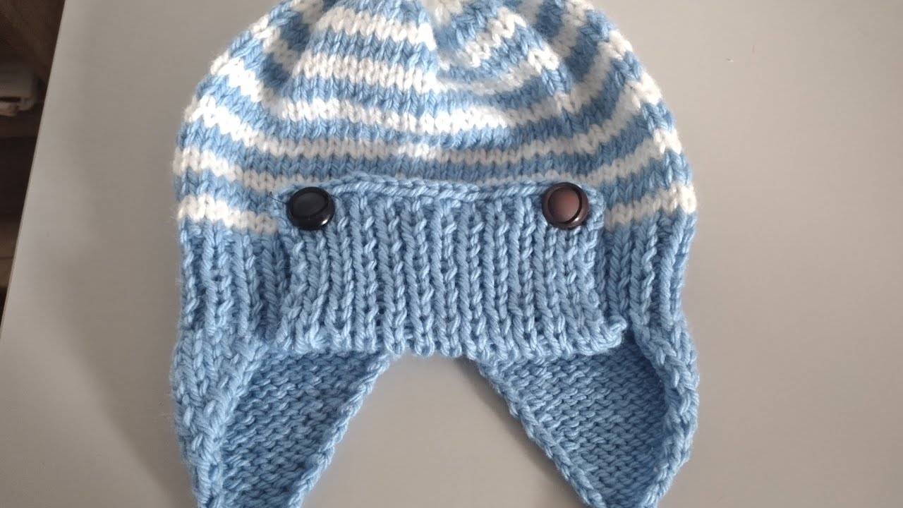 GORRO...com tapa orelhas e Aba...infantil...tricô....