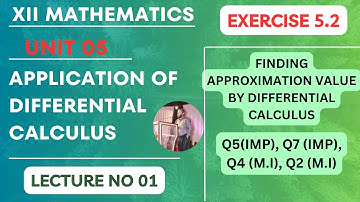 XII MATHS | UNIT 05 | LECTURE 01 | EX 5.2 | APPLICATION OF DIFFERENTIAL CALCULUS | STBB