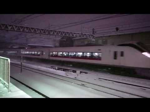 【大雪！】JR常磐線 JR E657系 馬橋駅 通過 [JR E657 series passing (JR Joban Line)]