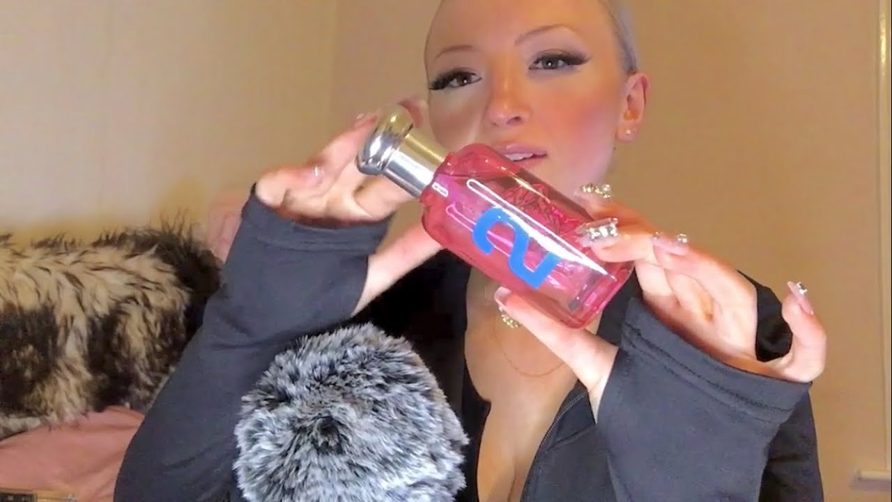 ASMR✨ PERFUME GLASS TAPPING & WHISPERING {{ blue yeti mic + slow perfume shaking♡ }} PT:1