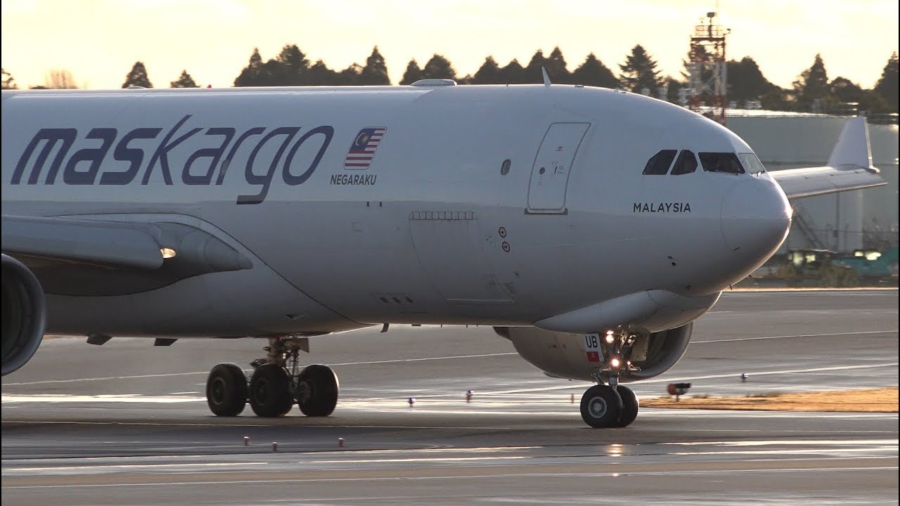 MASkargo Airbus A330-200F 9M-MUB Landing at NRT 34R - YouTube