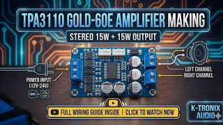 TPA3110 Amplifier Board Connection with 12V 5A SMPS | K-Tronix Audio 🔊