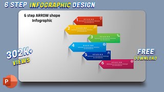 14.Microsoft office 365 | PowerPoint Tutorial 6 options 3D shadow Arrow Infographic