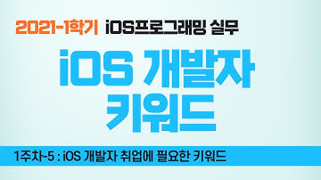 Swift 강좌 1-5 : iOS 개발자 키워드