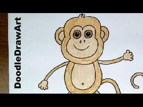 Drawing How To A Baby Monkey Step By Step Easy Youtube