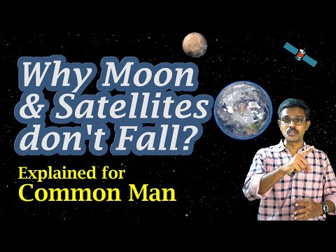 Why Satellites do not fall down | How Moon remains in orbit | Simple explanation