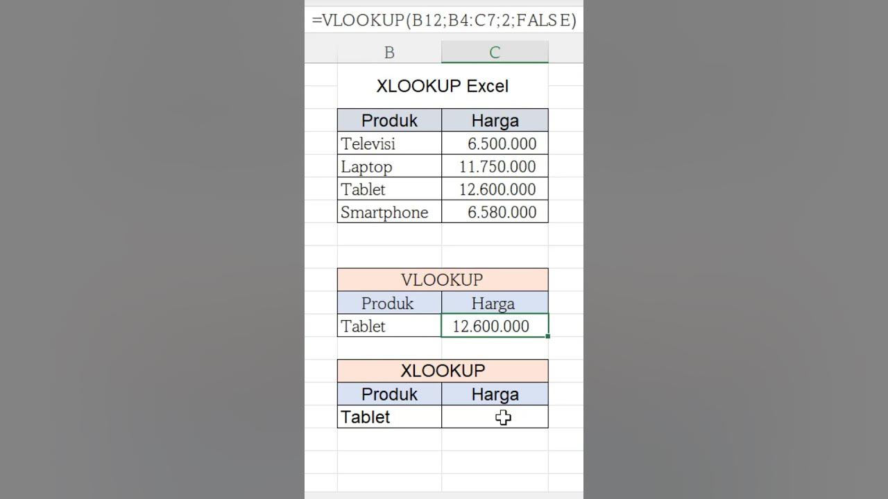 Rumus xlookup excel cara kerja xlookup 1 shorts youtube