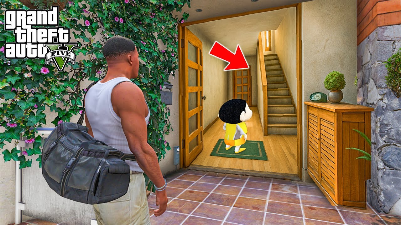 Shinchan and Franklin Found Shinchan's House Inside Franklin's House in GTA 5!