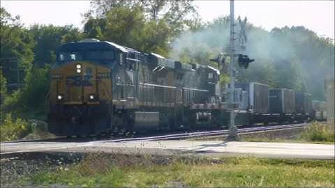 Slow CSX Intermodal Q008 - (Do to PTC issues) - ES40DC #5276 & AC4400CW #86 - Madison OH Sept 2019