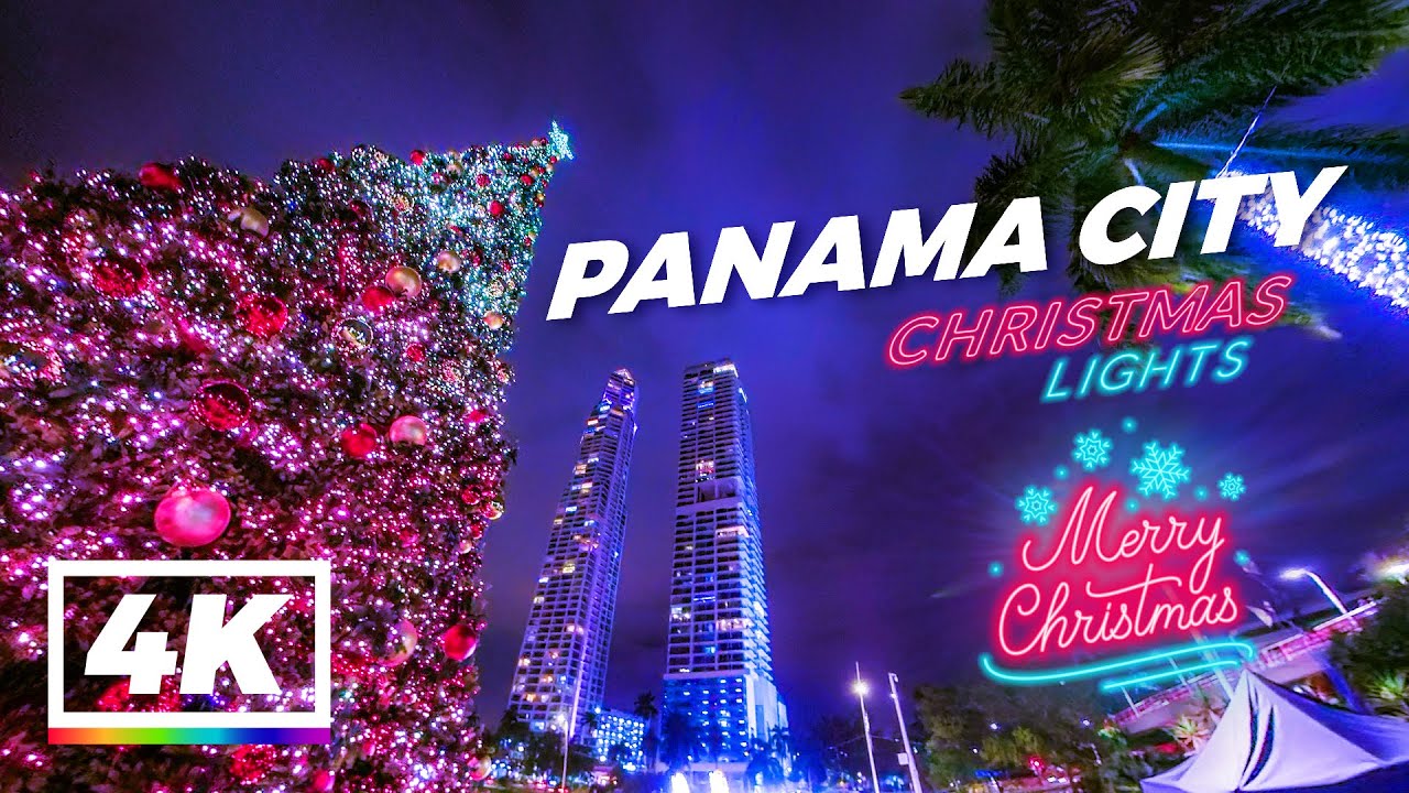 Cinta costera Christmas Lights. Panama City 4K YouTube
