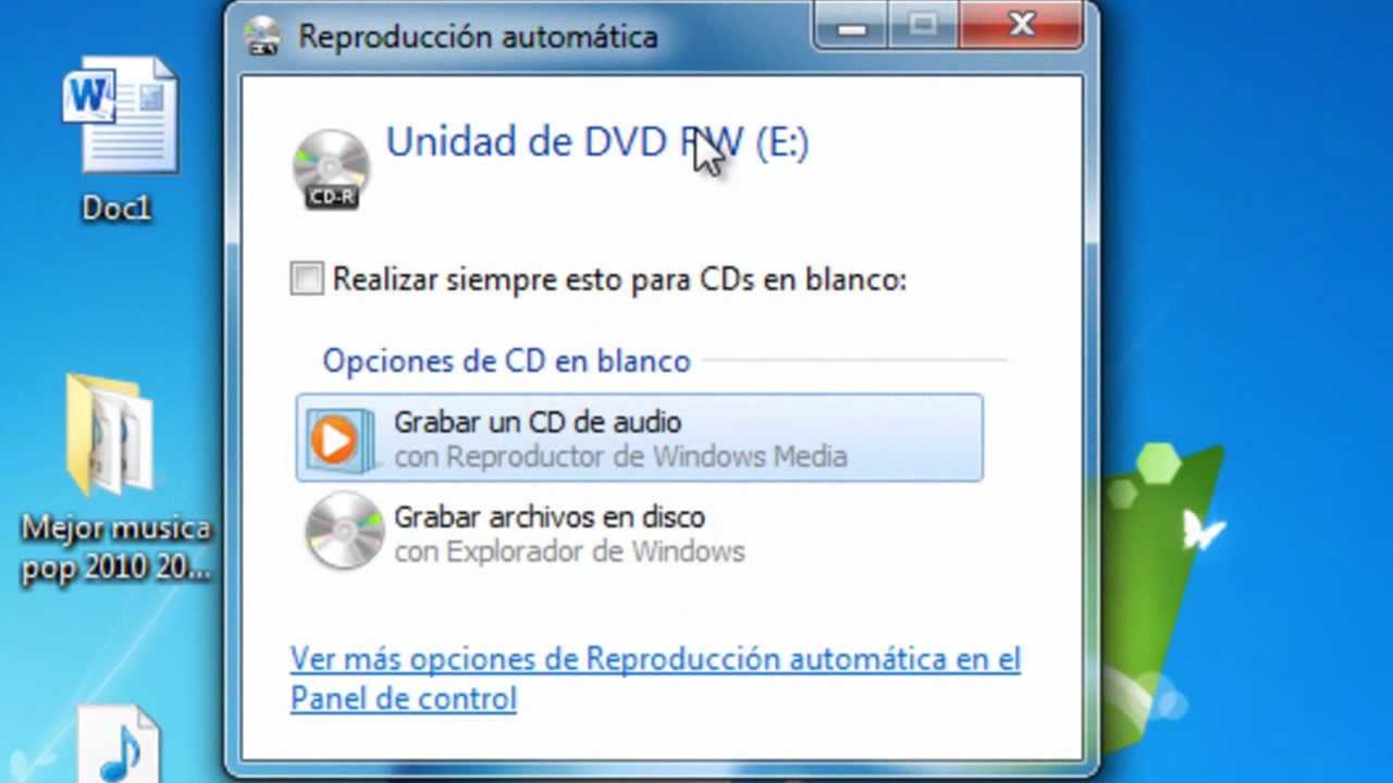 tranquilo Violeta vertical Como quemar un disco sin programas (Reproductor Windos media) - YouTube