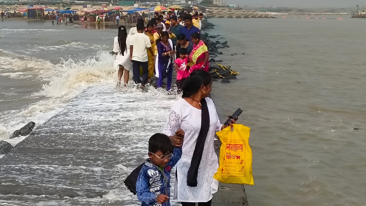 দীঘা মোহনা সমুদ্র সৈকত 🌊🏖️ || আজ সোমবার সকালে অসংখ্য ভিড় ও দারুন ঢেউ 🌊😱 || Live 🔴