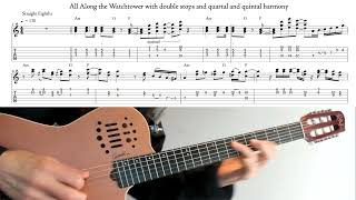 All Along the Watchtower double stops, quartal & quintal harmony
