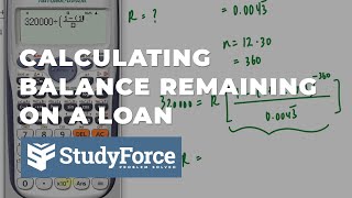 Calculating the Balance Outstanding on a Mortgage / Loan