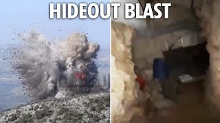 Moment IDF blows up Hezbollah terror tunnel hiding secret rooms & weapons