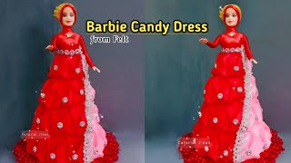 DIY Barbie Candy Dress from Felt | Cara Membuat Tempat Permen Barbie