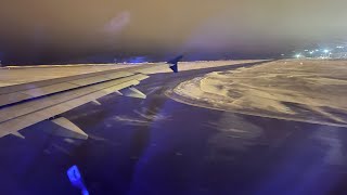 Snow Storm Takeoff | Air Astana | Airbus A320neo