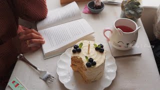 Self care evenings with coffee, books, baking cake for myself and reflective thoughts on birthday