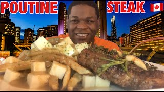 FIRST TIME TRYING POUTINE & NY STRIP STEAK | SUBSCRIBER REQUEST | HOW TO MAKE