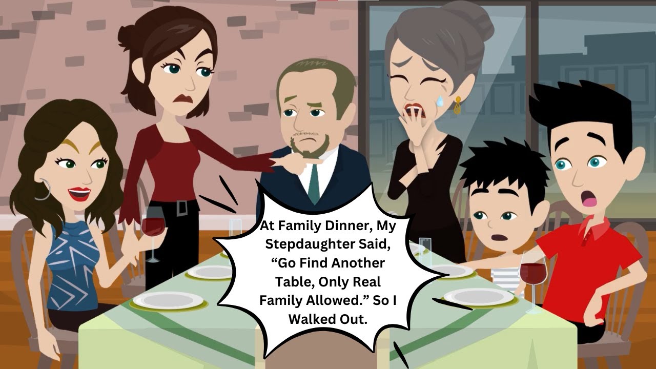 За семейным ужином моя падчерица сказала: «Найдите другой столик, туда допускаются только настоящ...