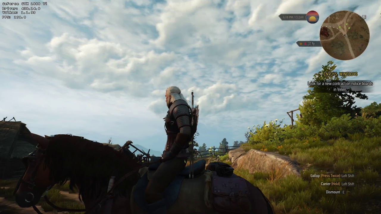 The Witcher 3 + HD Mod - Different Video Quality Modes DXVK Arch Linux ...