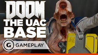 12 Minutes of Single Player UAC Base EXCLUSIVE Gameplay - DOOM
