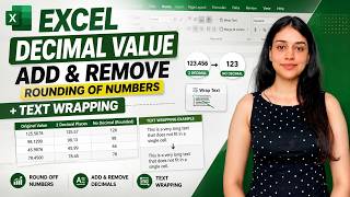 Excel Decimal Value Add & Remove + Wrap Text Tutorial | Excel Formatting Tutorial