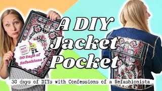 Day 7: How To Add a Pocket To A Jacket - an upcycled placemat DIY