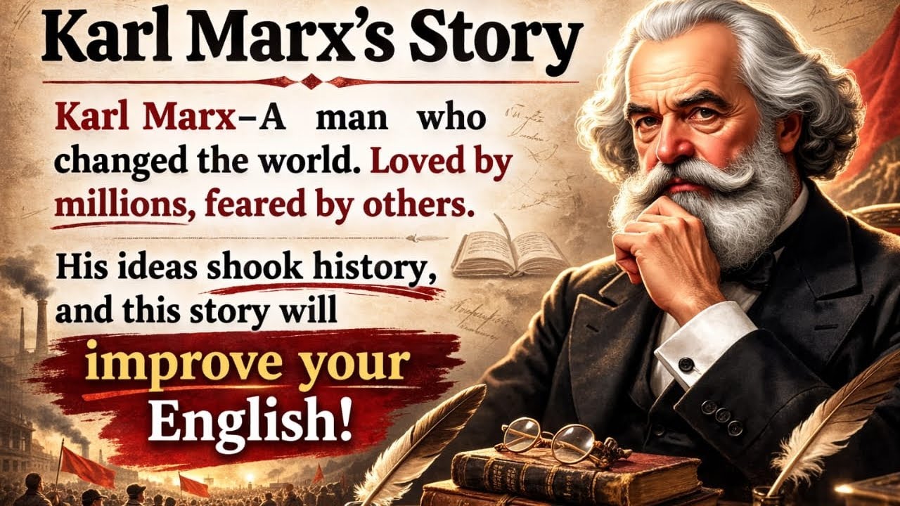 📘 Learn English Through Story || Karl Marx's Story || Listening Practice 🎧 Improve Your English 💯